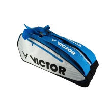 Victor Racketbag Doublethermobag 9114B (Schlägertasche, 2 Hauptfächer, Schuhfach) 2024 weiss/blau